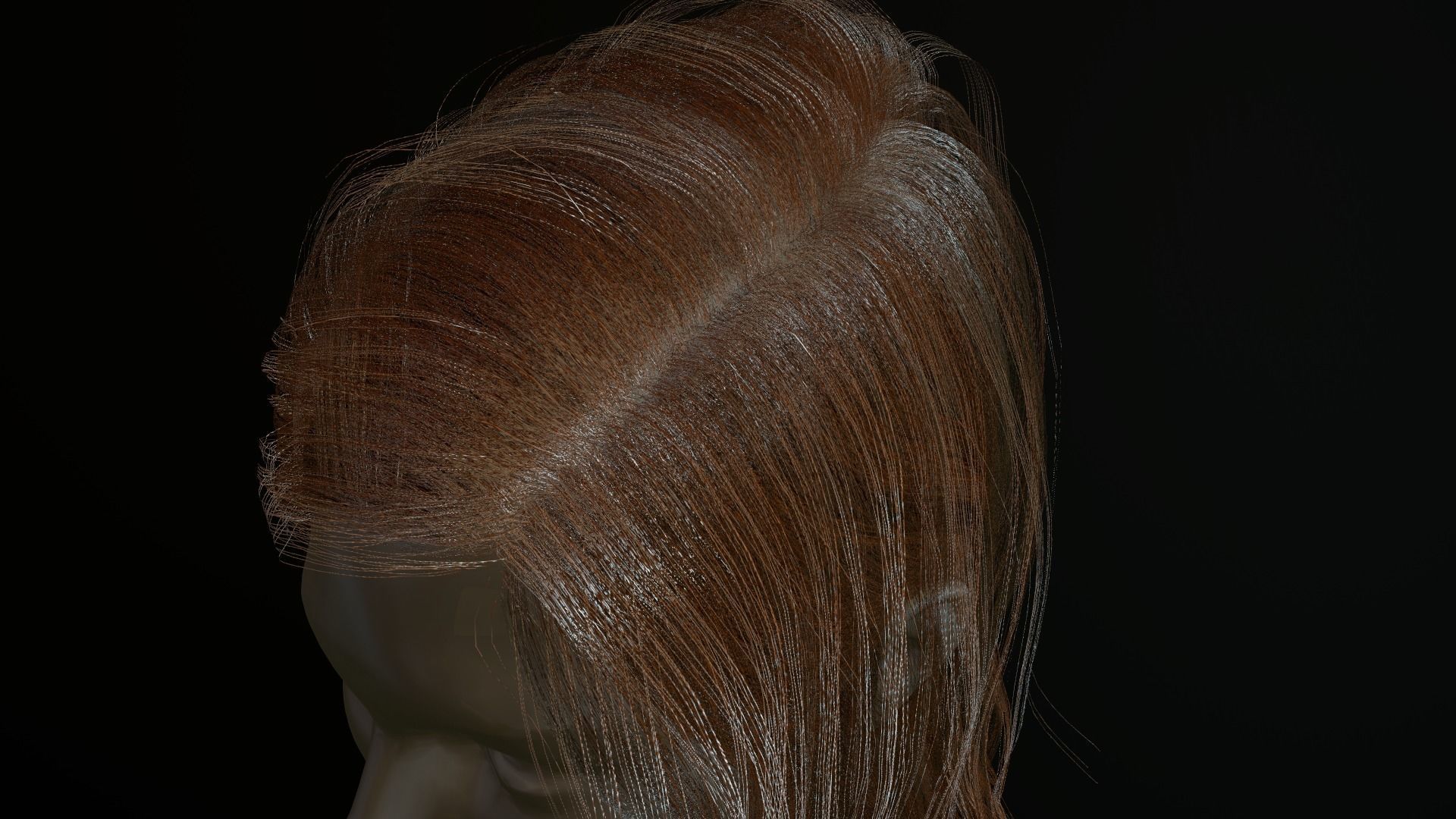 Hair Low-Poly Low-poly 3D model_23