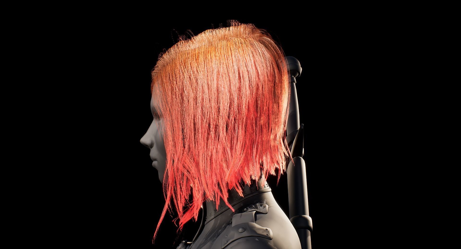 Hair Low-Poly Low-poly 3D model_5