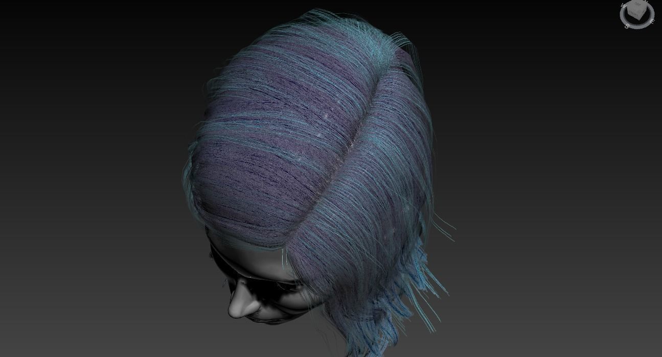 Hair Low-Poly Low-poly 3D model_31