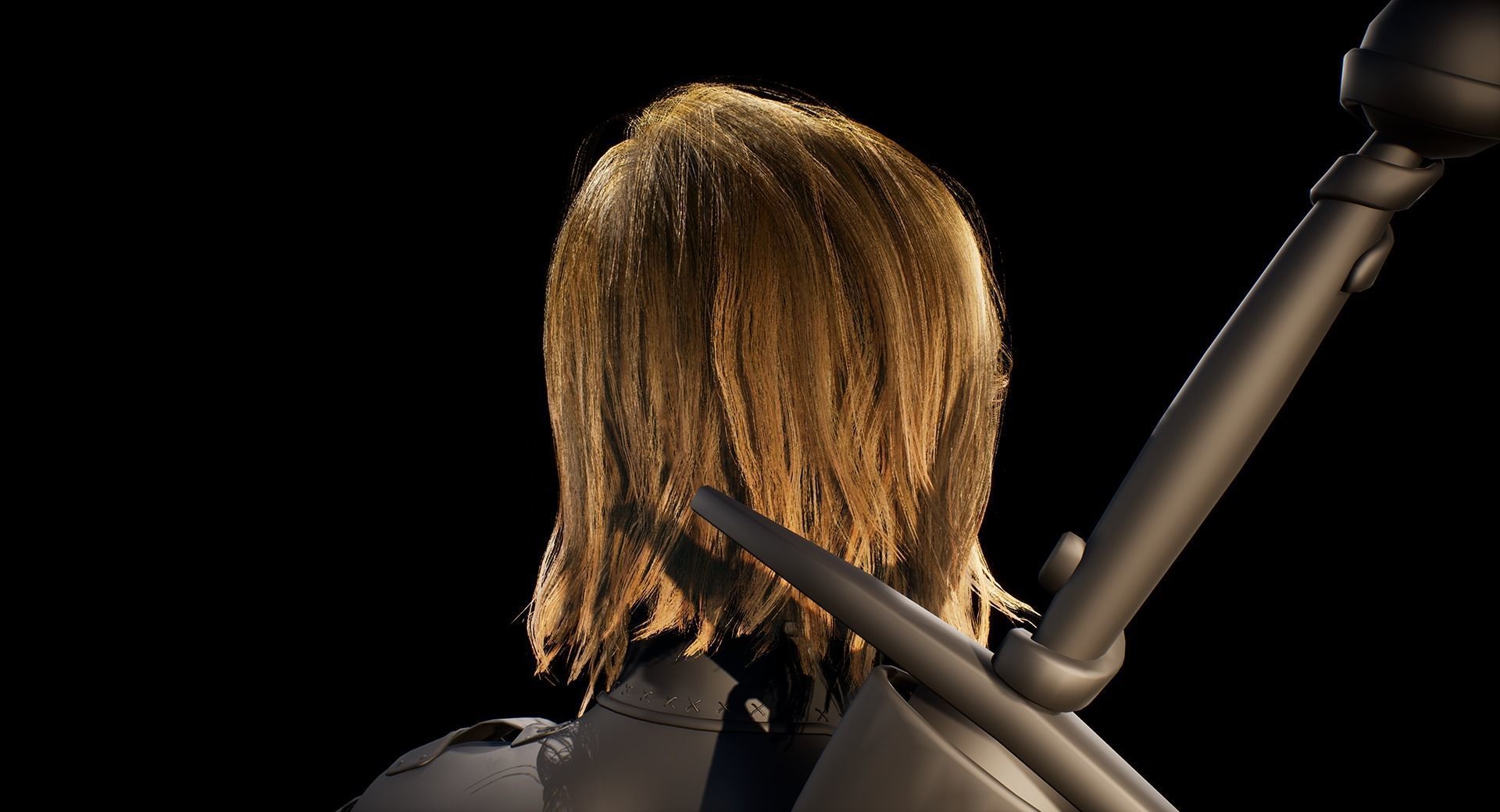 Hair Low-Poly Low-poly 3D model_12