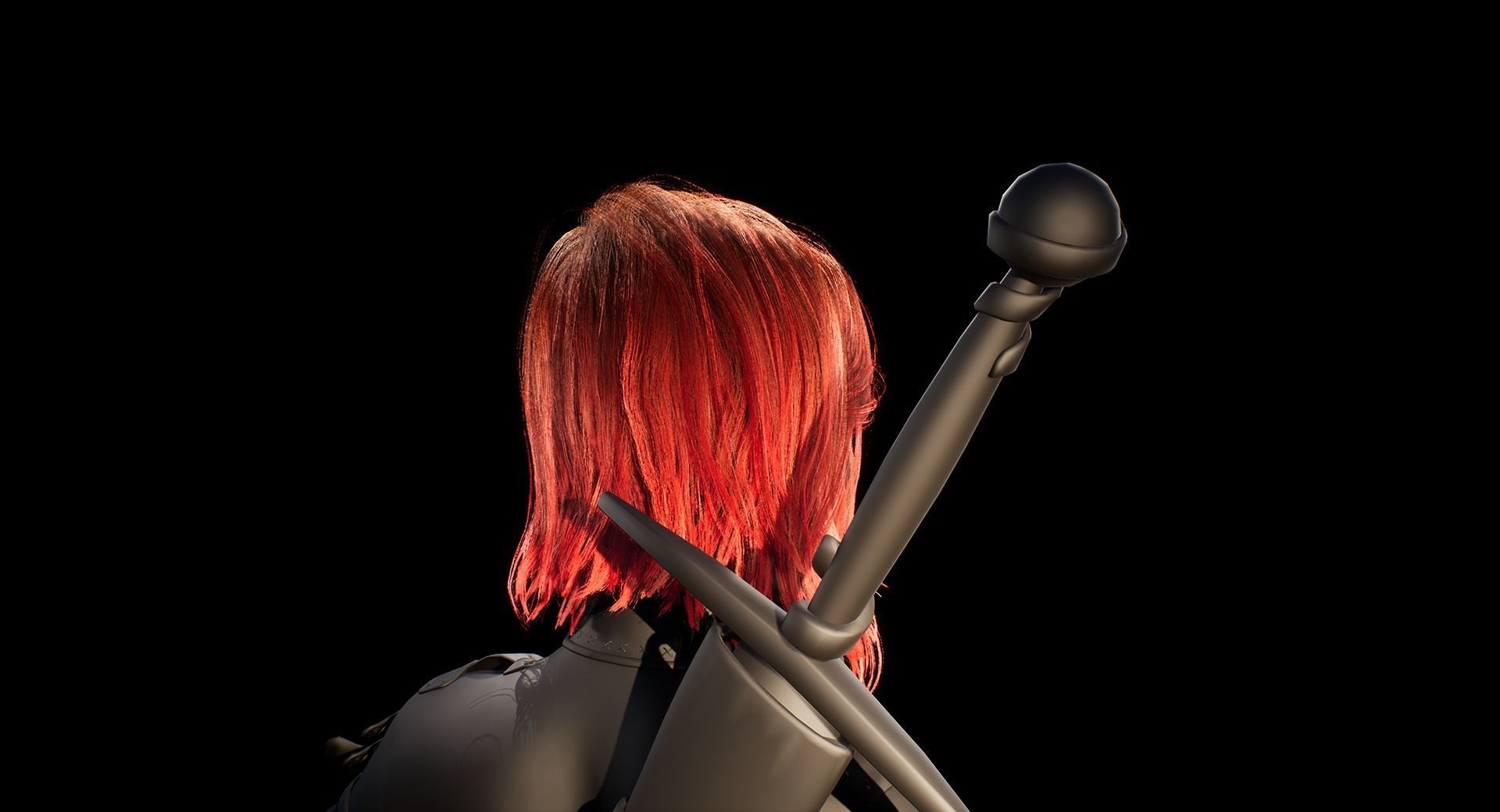 Hair Low-Poly Low-poly 3D model_3