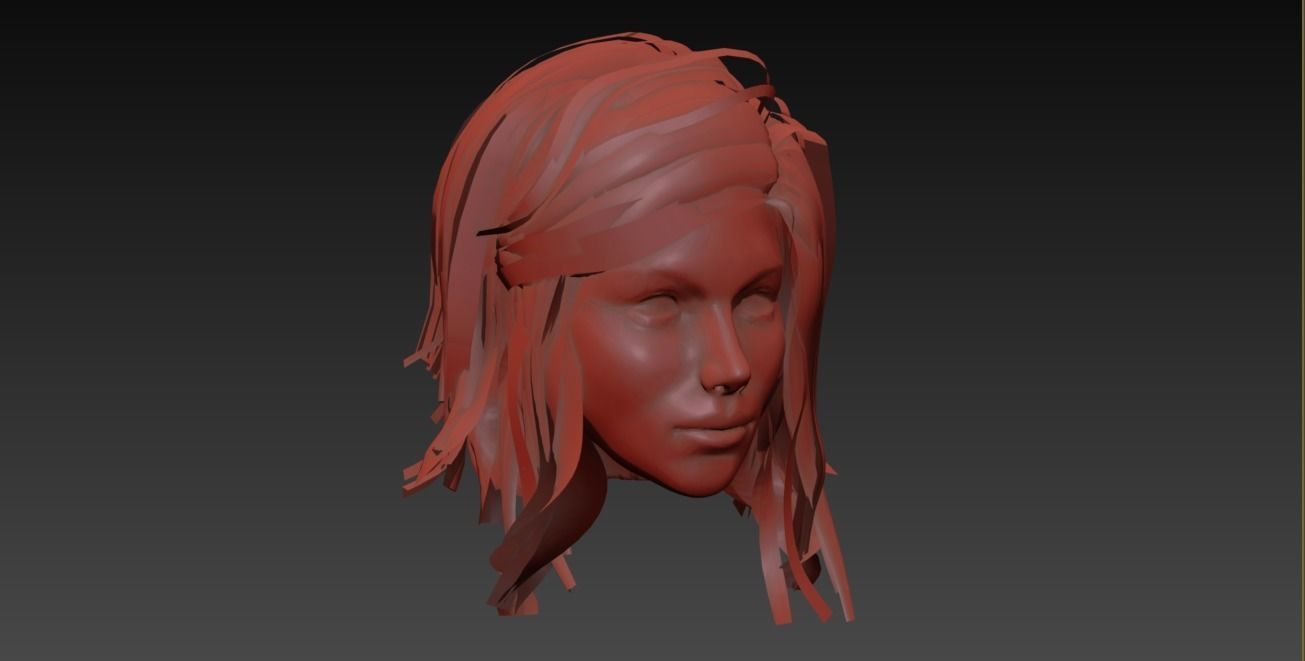 Hair Low-Poly Low-poly 3D model_27
