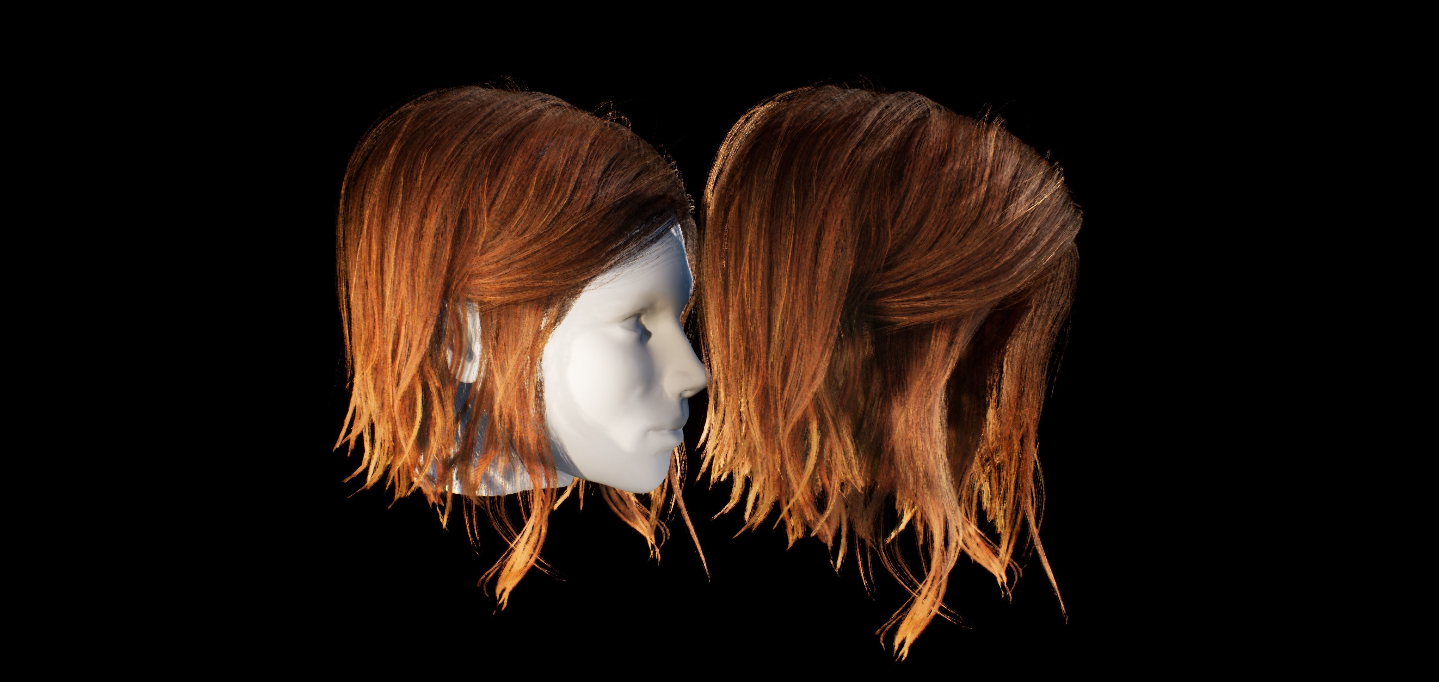 Hair Low-Poly Low-poly 3D model_19