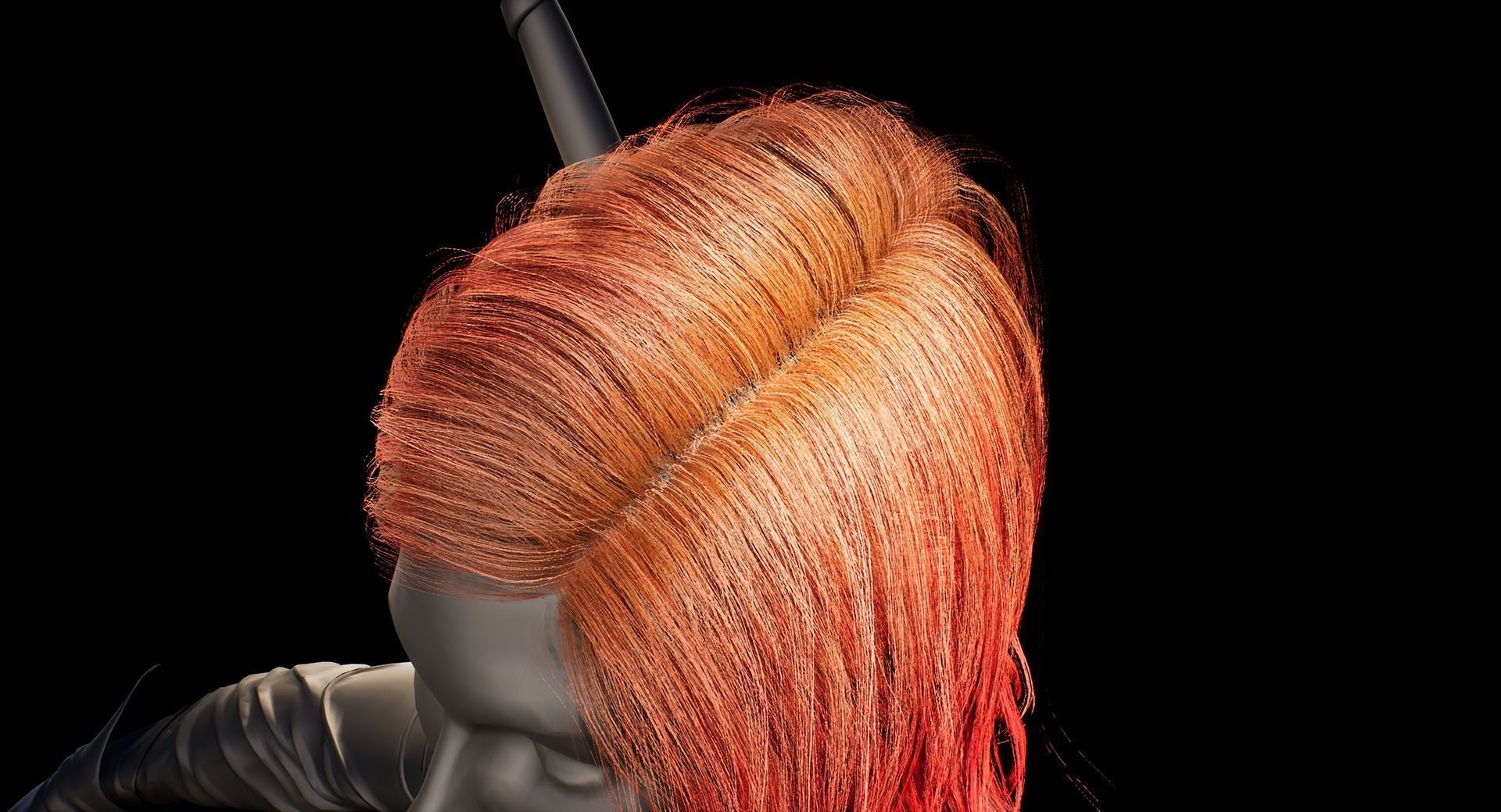 Hair Low-Poly Low-poly 3D model_8