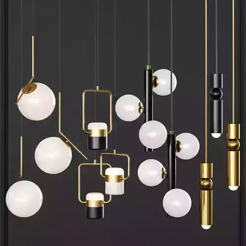 Pendant lights set 028 3D model