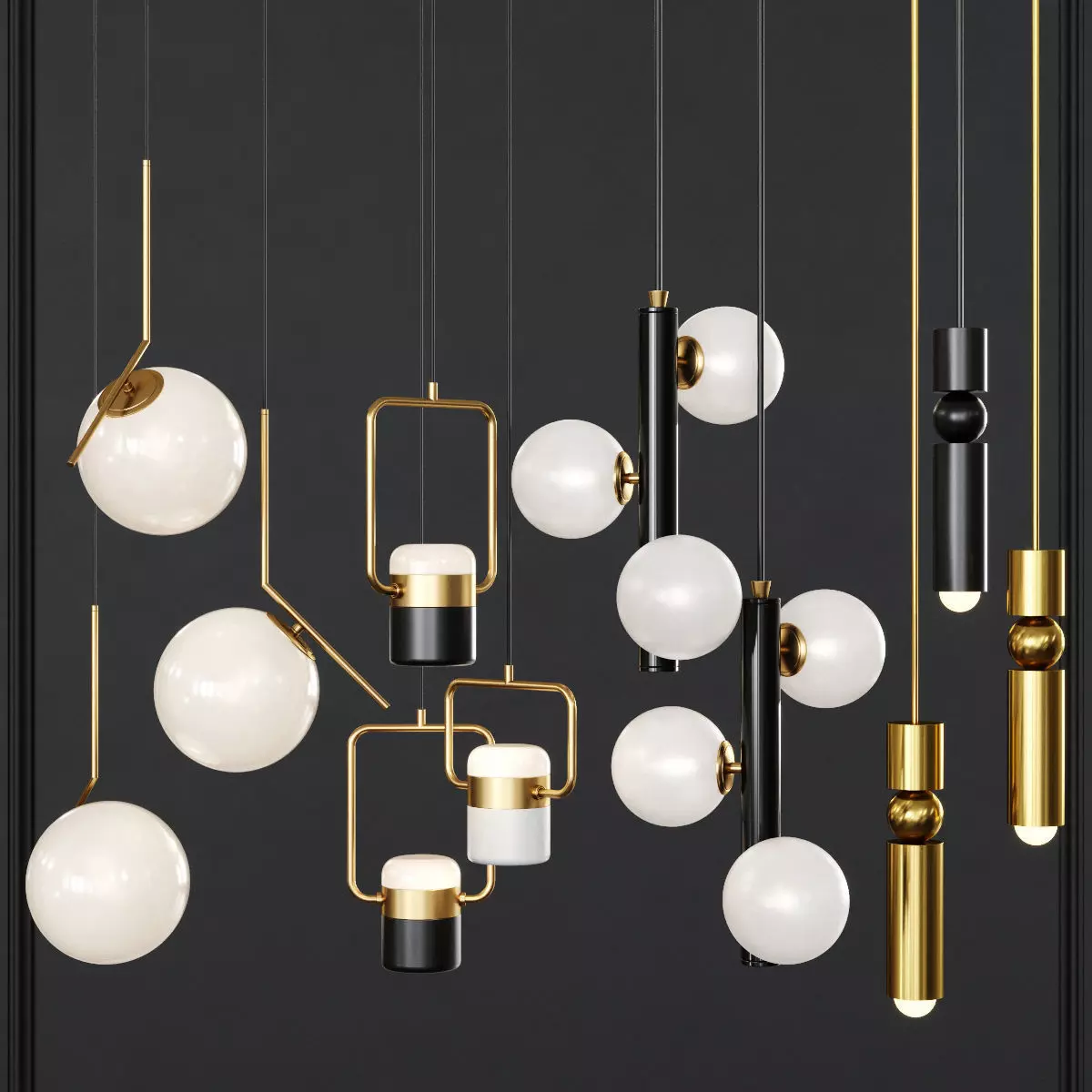 Pendant lights set 028 3D model_0