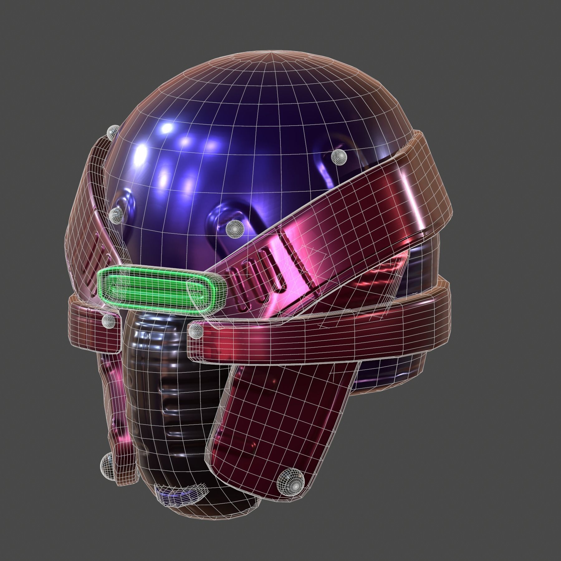 Helmet plastic mask protection Low-poly 3D model Low-poly 3D model_5