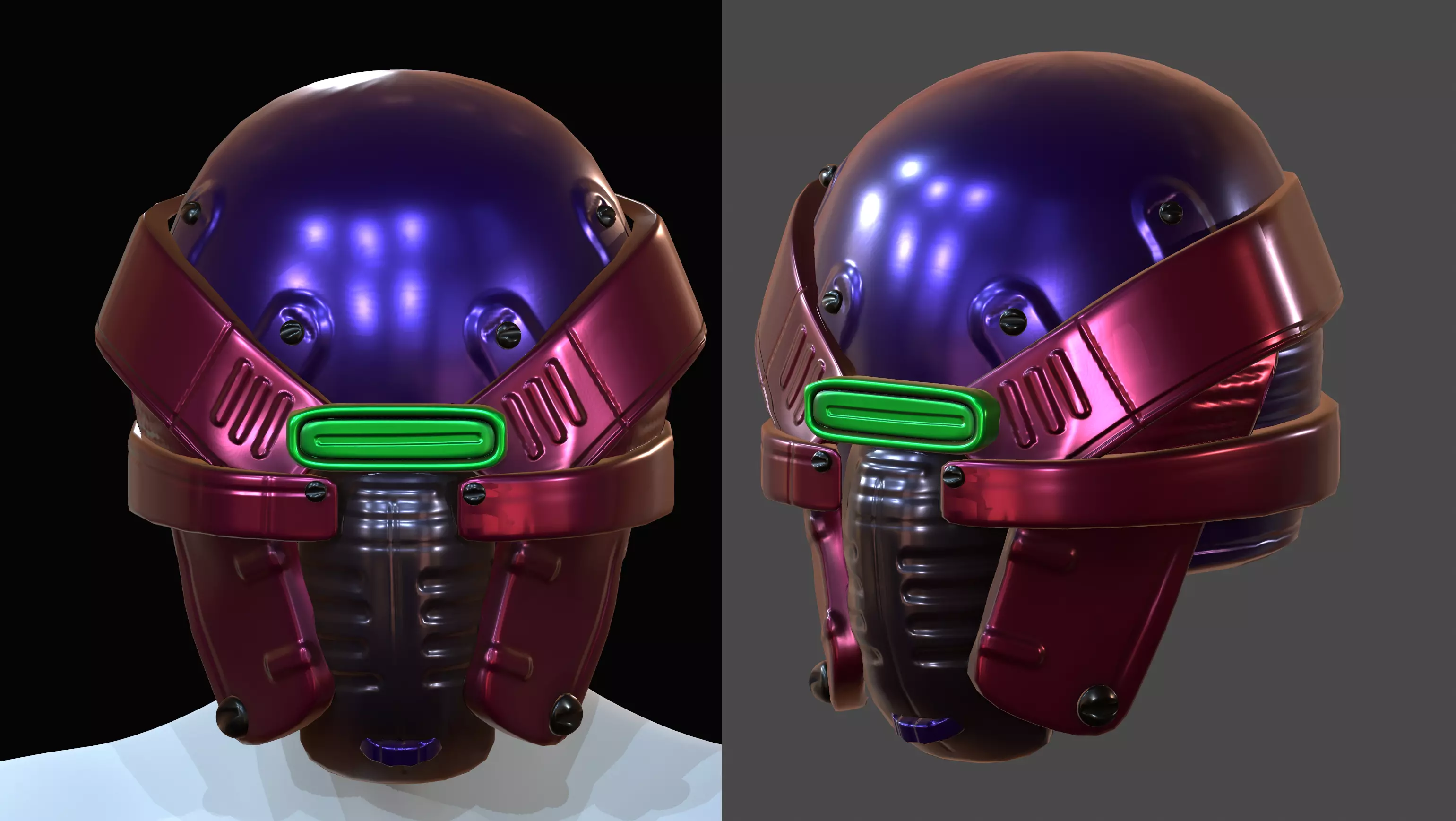 Helmet plastic mask protection Low-poly 3D model Low-poly 3D model_0