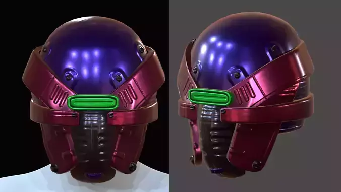 Helmet plastic mask protection  Low-poly 3D model