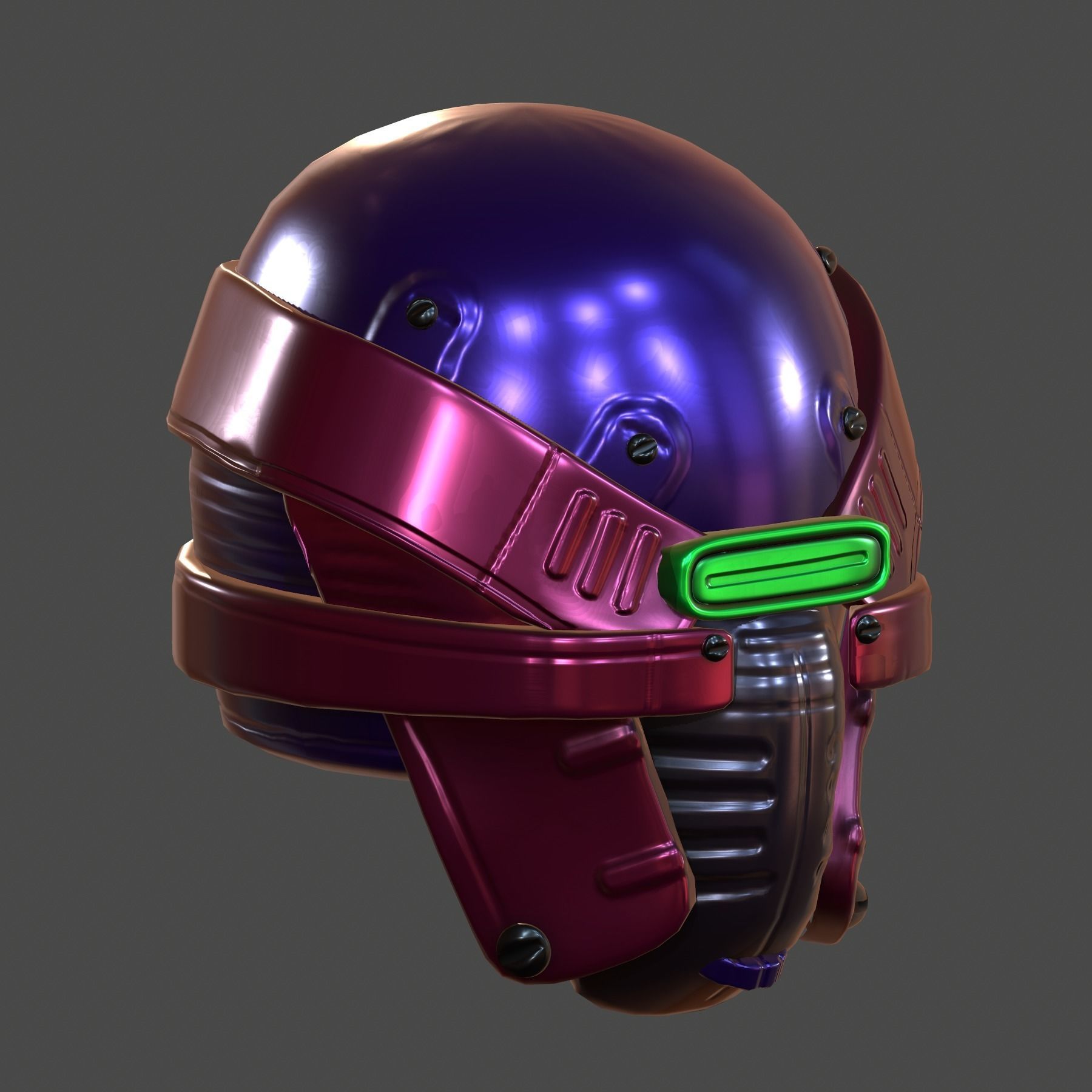 Helmet plastic mask protection Low-poly 3D model Low-poly 3D model_2