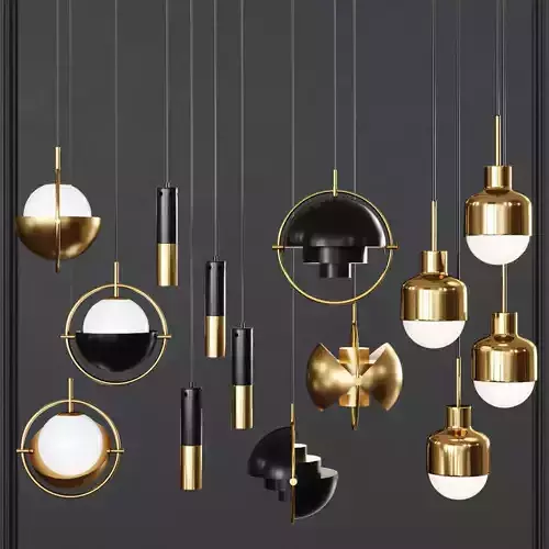 Pendant lights set 030 3D model