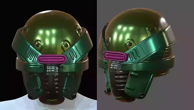 Helmet plastic mask protection  Low-poly 3D model