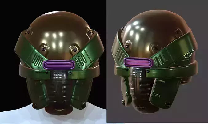 Helmet plastic mask protection  Low-poly 3D model
