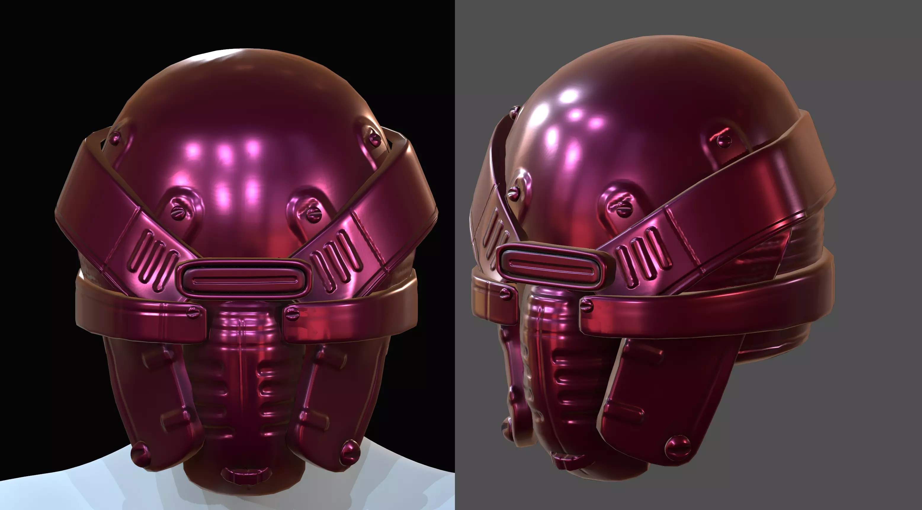 Helmet pollution ball shaped Low-poly 3D model Low-poly 3D model_0