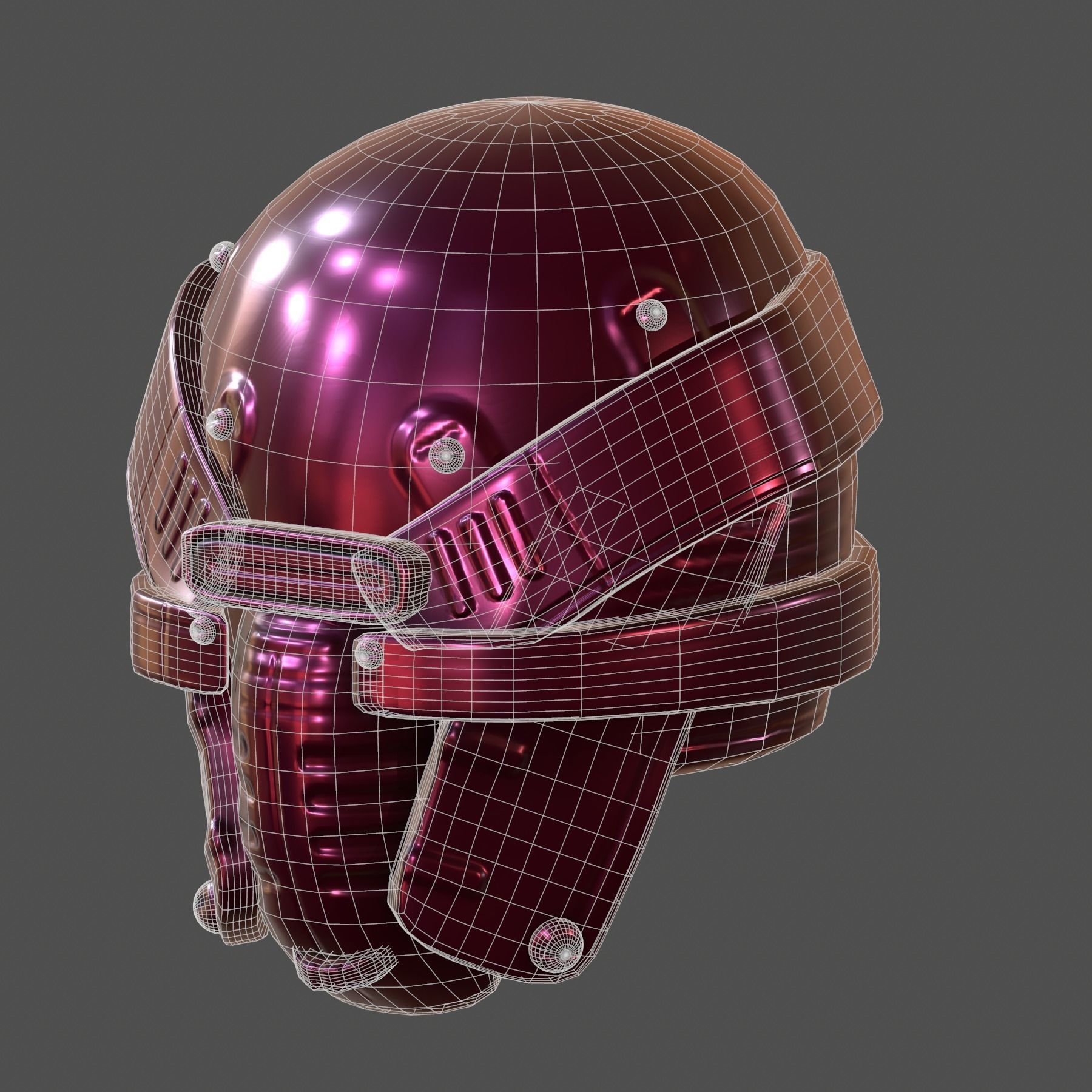 Helmet pollution ball shaped Low-poly 3D model Low-poly 3D model_7