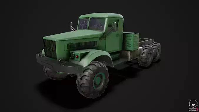 Gameready old russian military truck Low-poly 3D model