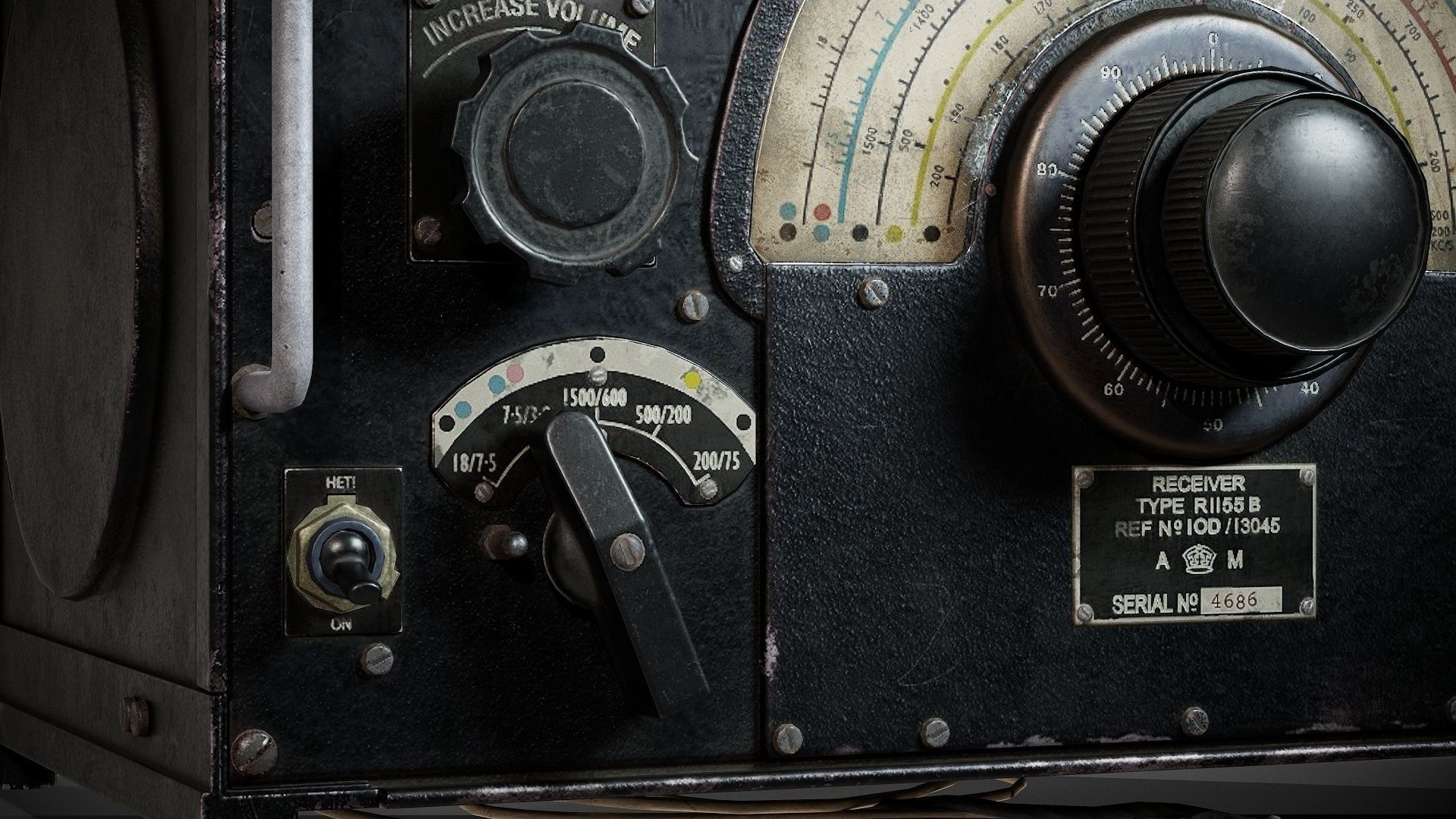 Military radio receiver R-1155 Low-poly 3D model_7