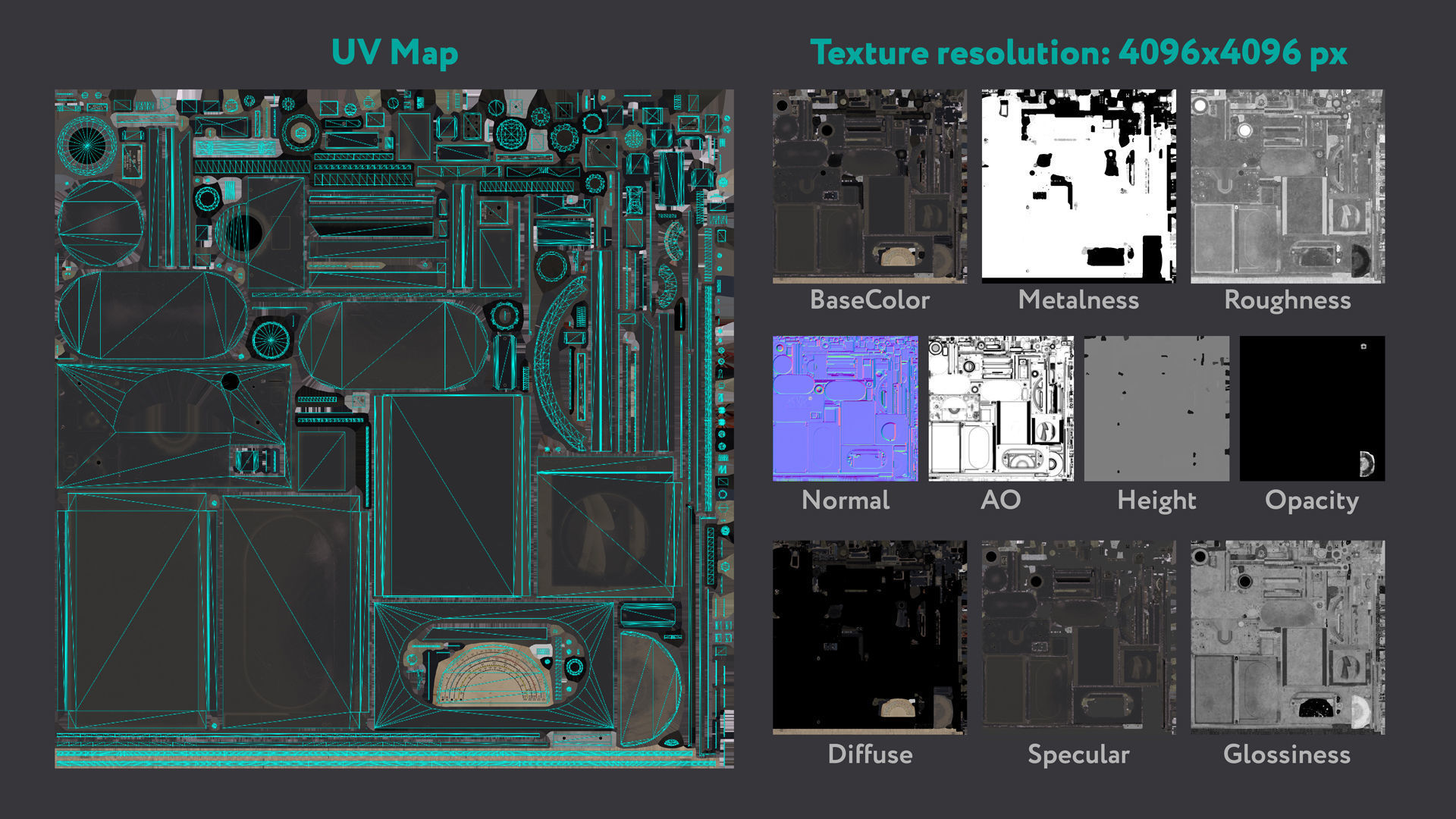 Military radio receiver R-1155 Low-poly 3D model_9