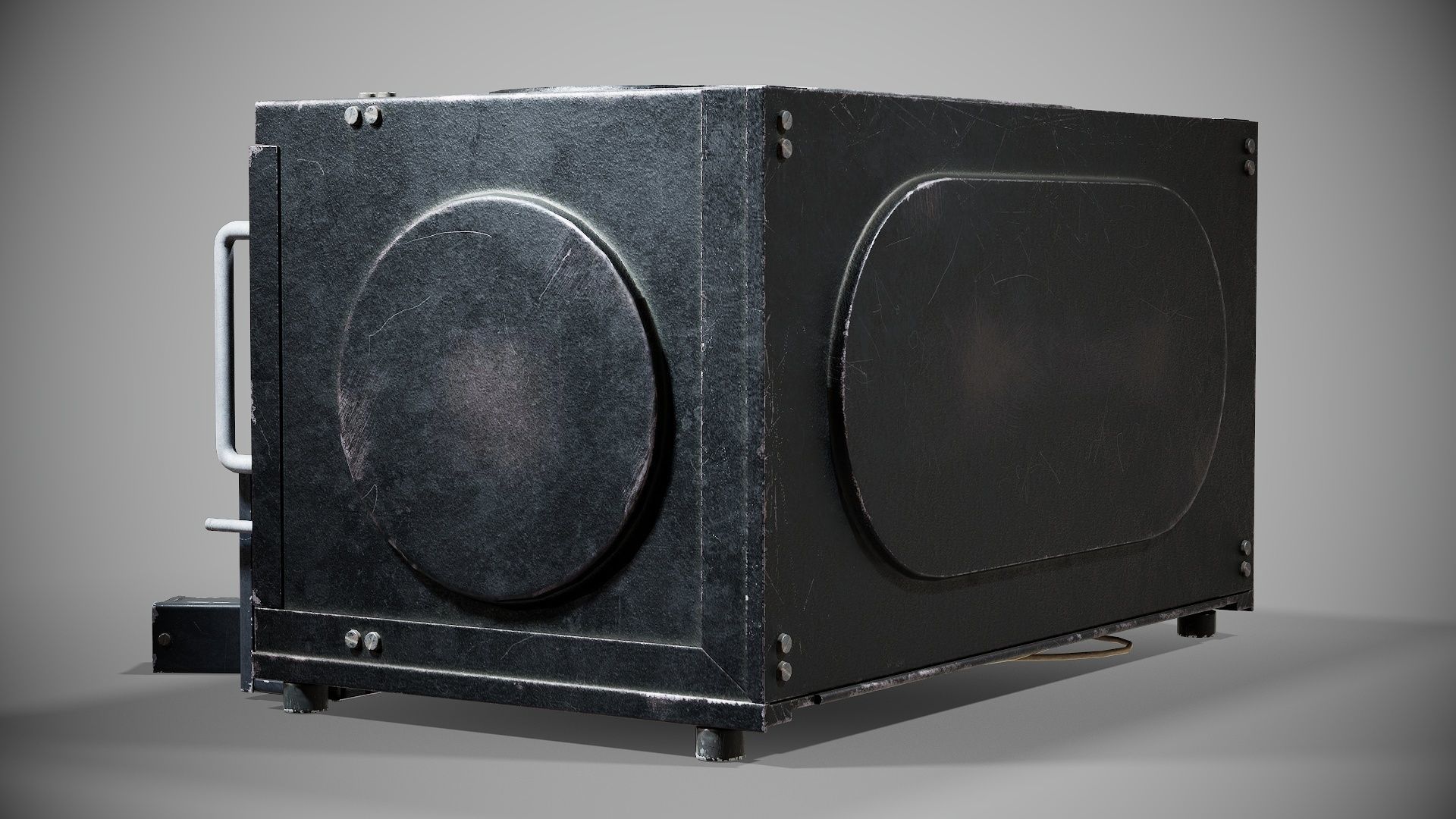 Military radio receiver R-1155 Low-poly 3D model_6