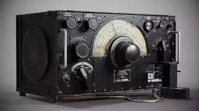 Military radio receiver R-1155 Low-poly 3D model