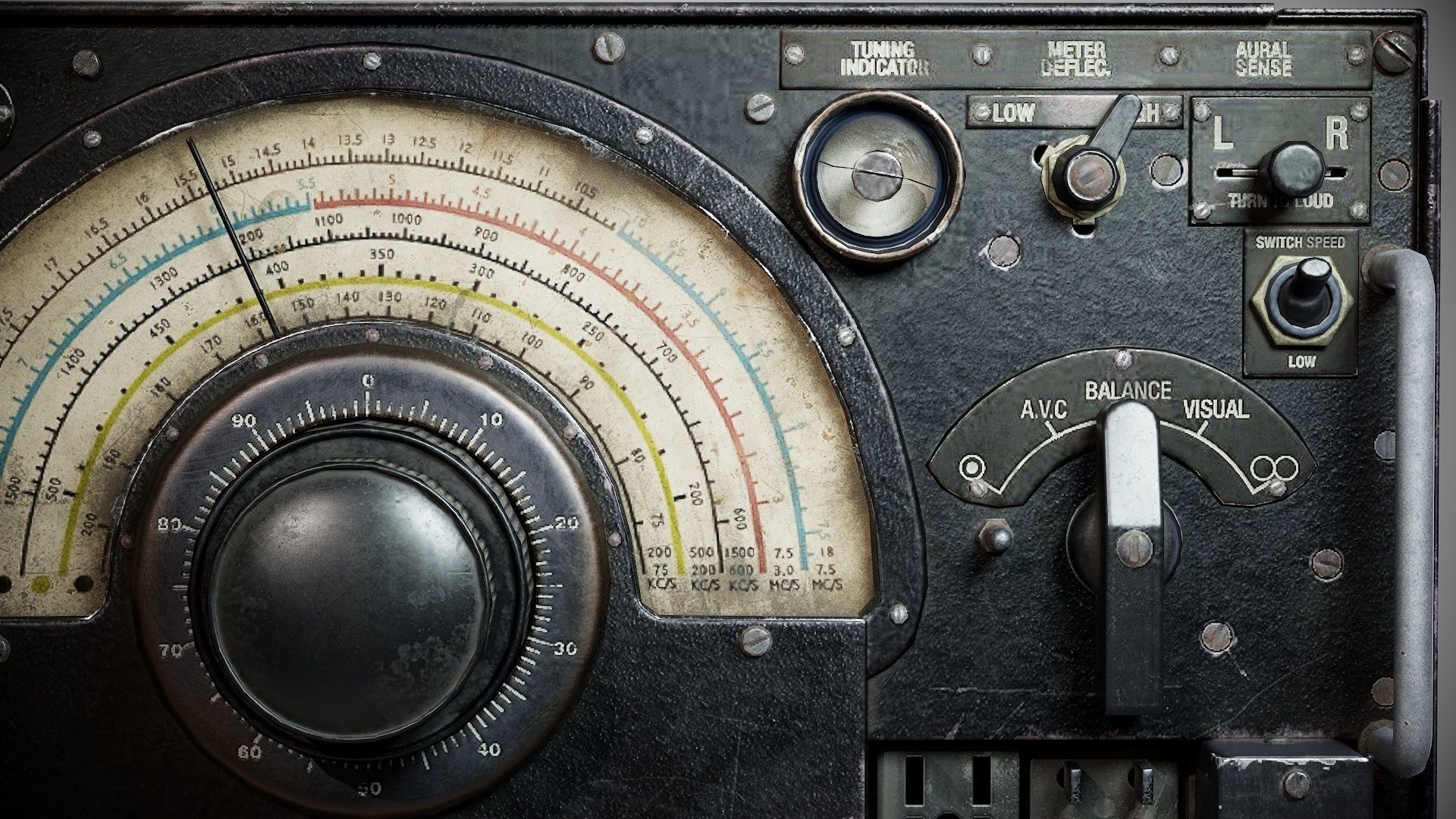 Military radio receiver R-1155 Low-poly 3D model_8