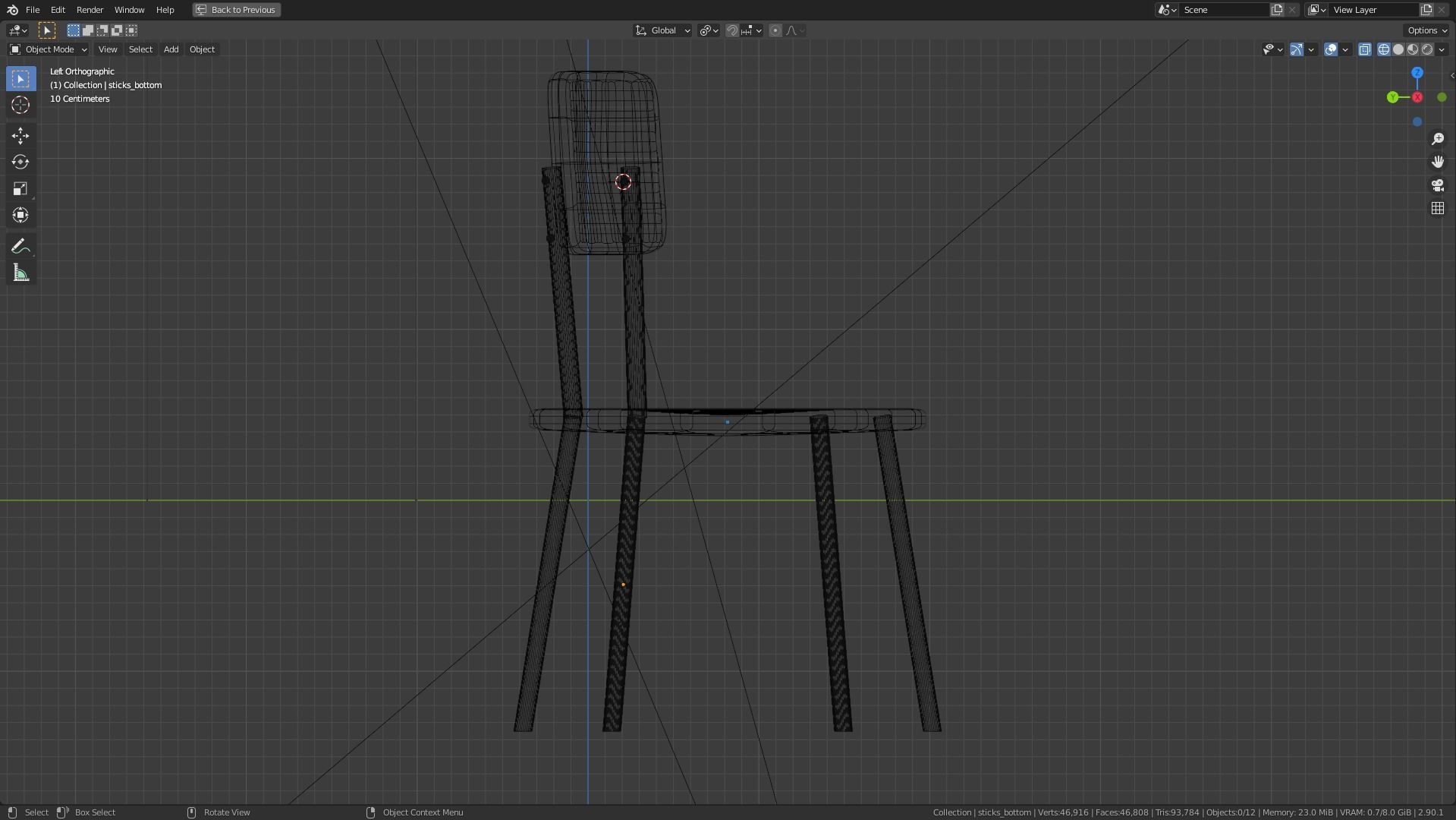 wooden chair 3D model_11