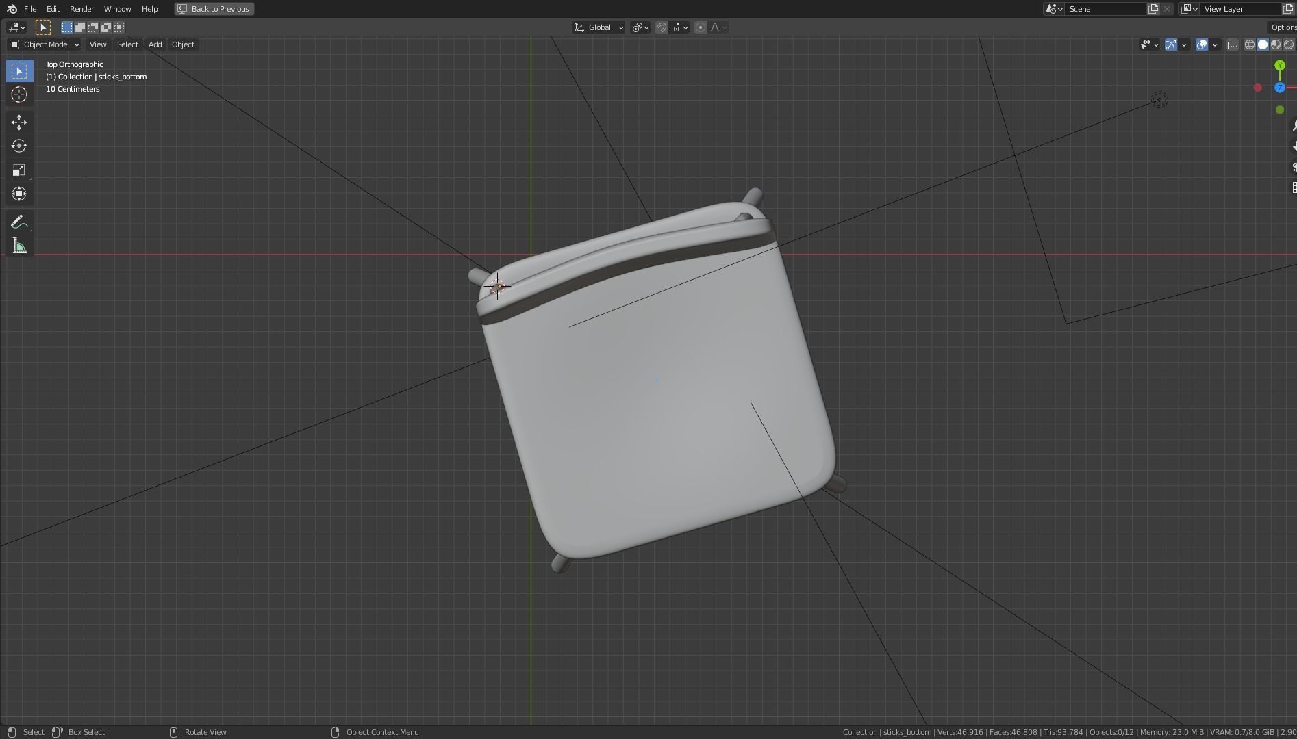 wooden chair 3D model_6