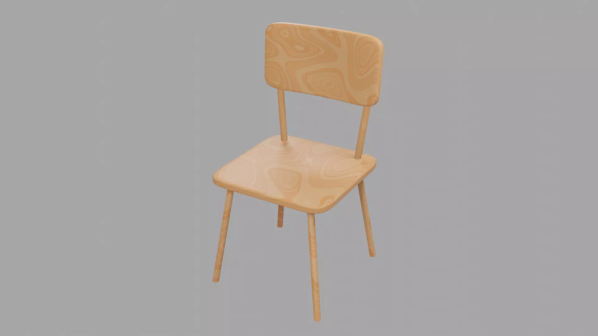 wooden chair 3D model_0