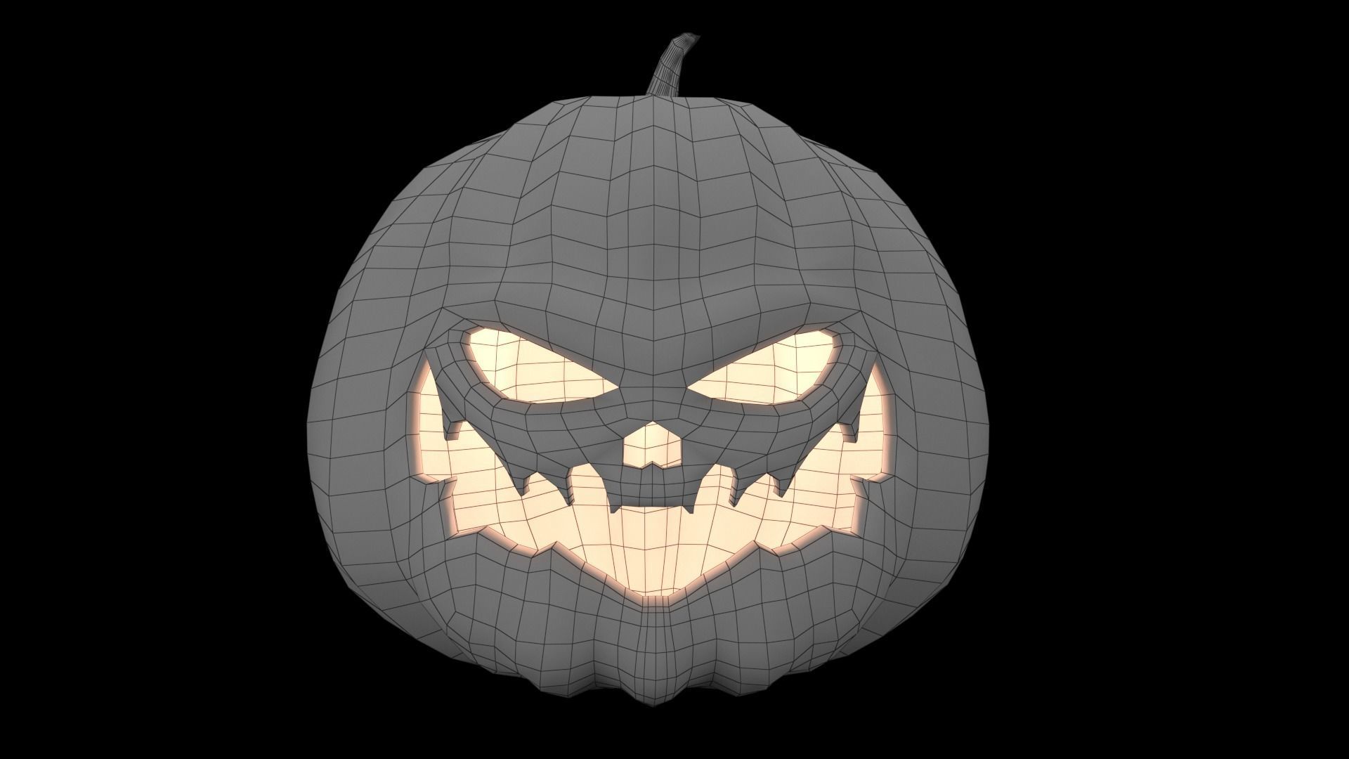 Halloween Pumpkins rigged and animated 3d models  Low-poly 3D model_4
