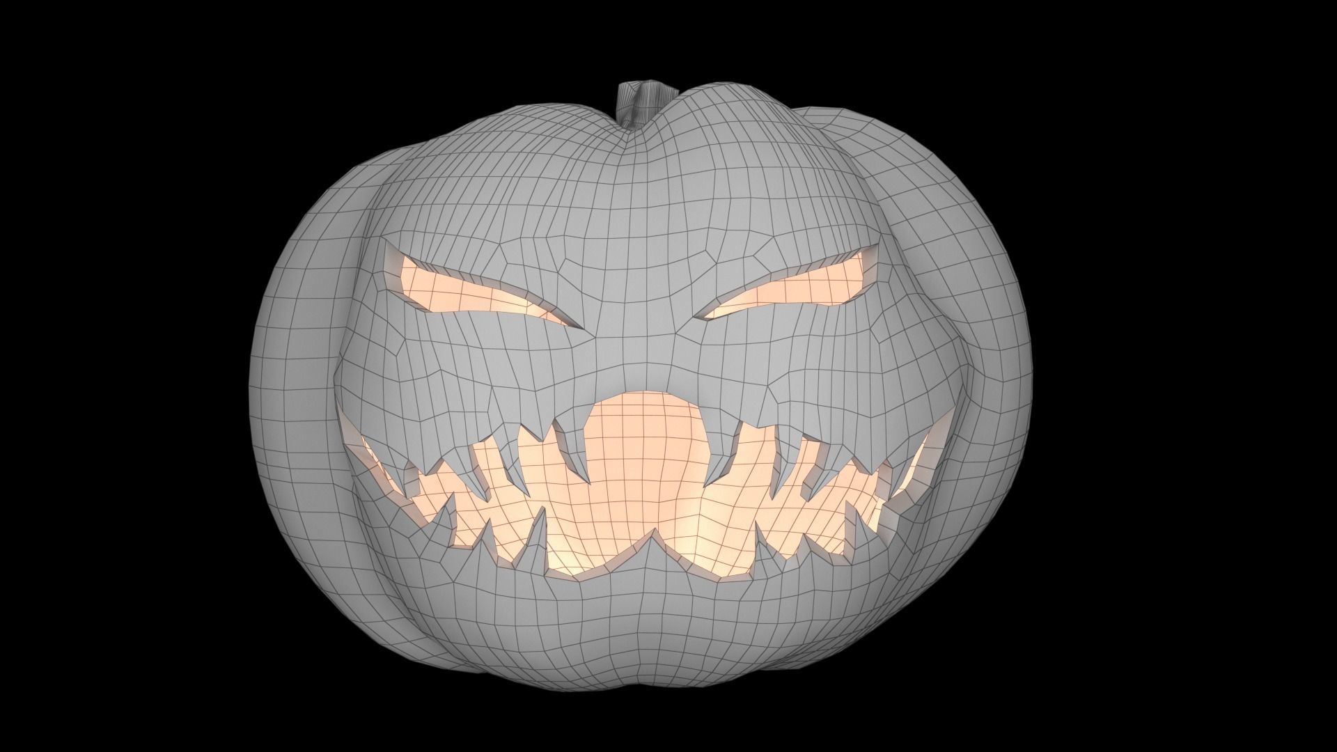 Halloween Pumpkins rigged and animated 3d models  Low-poly 3D model_14