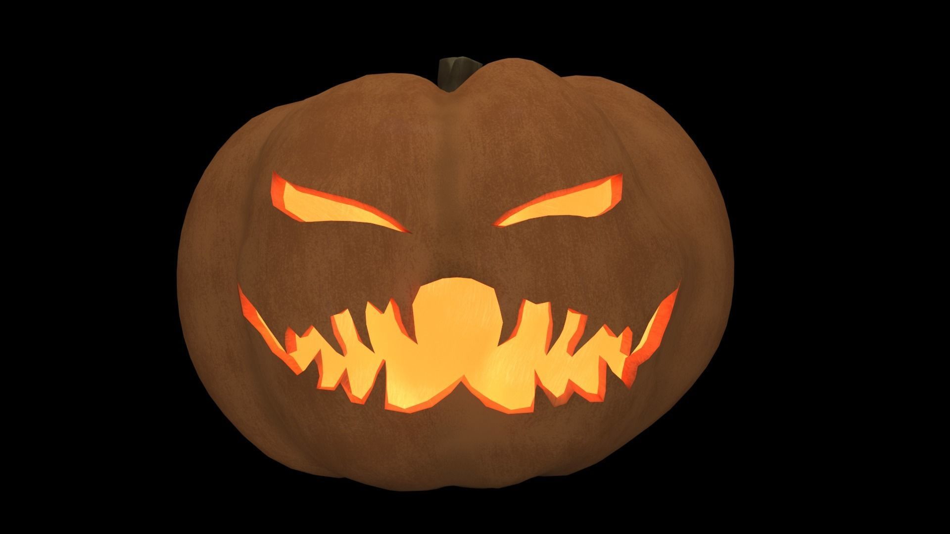 Halloween Pumpkins rigged and animated 3d models  Low-poly 3D model_10