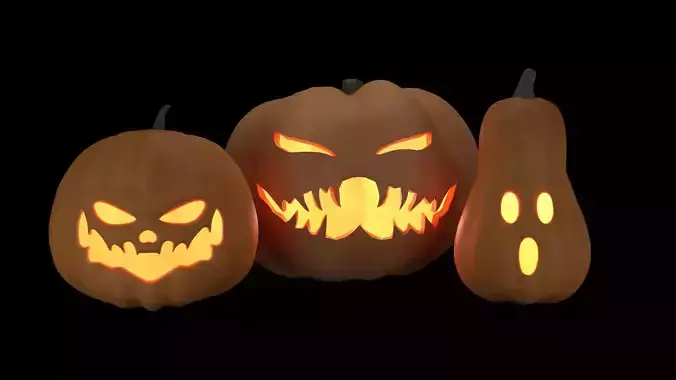 Halloween Pumpkins rigged and animated 3d models 
