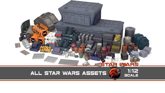 All Star Wars Assets 1-12 scale Blackseries 3D Model Collection
