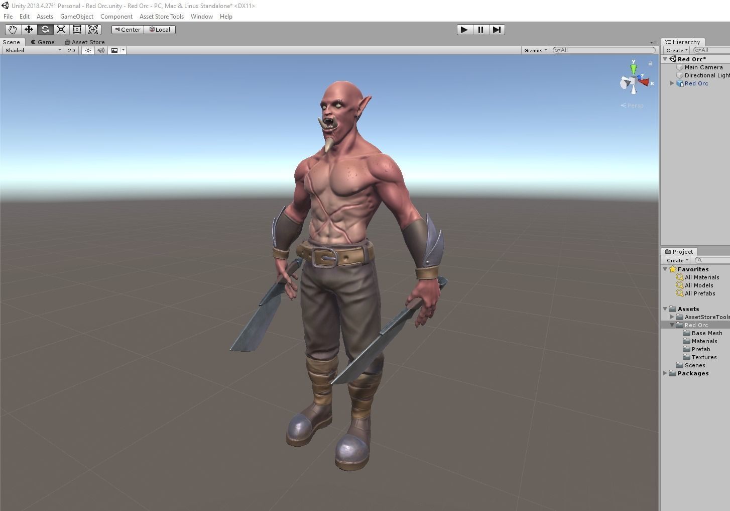 Red Orc Low-poly 3D model_9