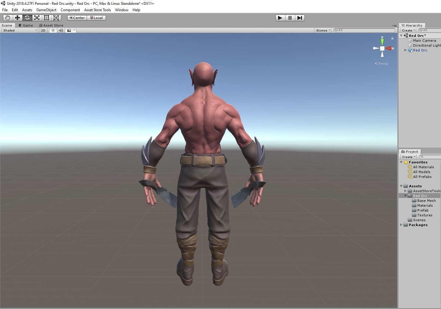 Red Orc Low-poly 3D model_10