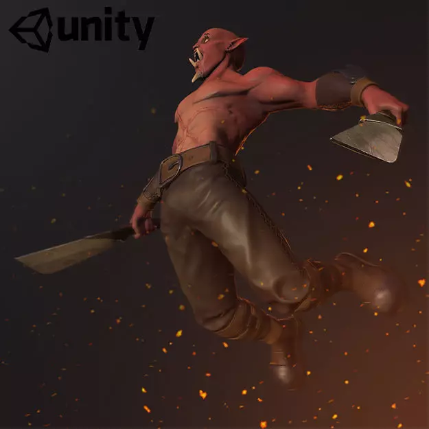 Red Orc Low-poly 3D model_0