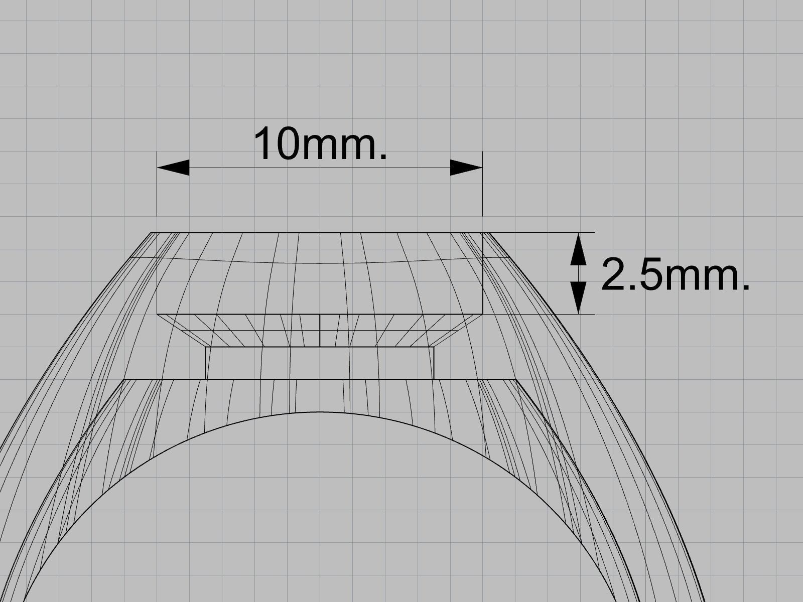 Bezel ring for the cabochon gem 15x10mm 3D print model_7