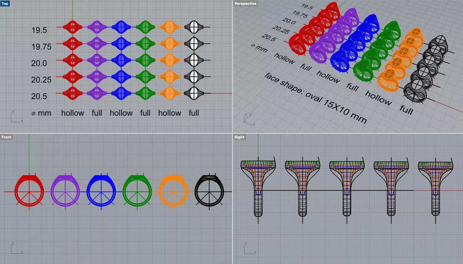 Bezel ring for the cabochon gem 15x10mm 3D print model_13