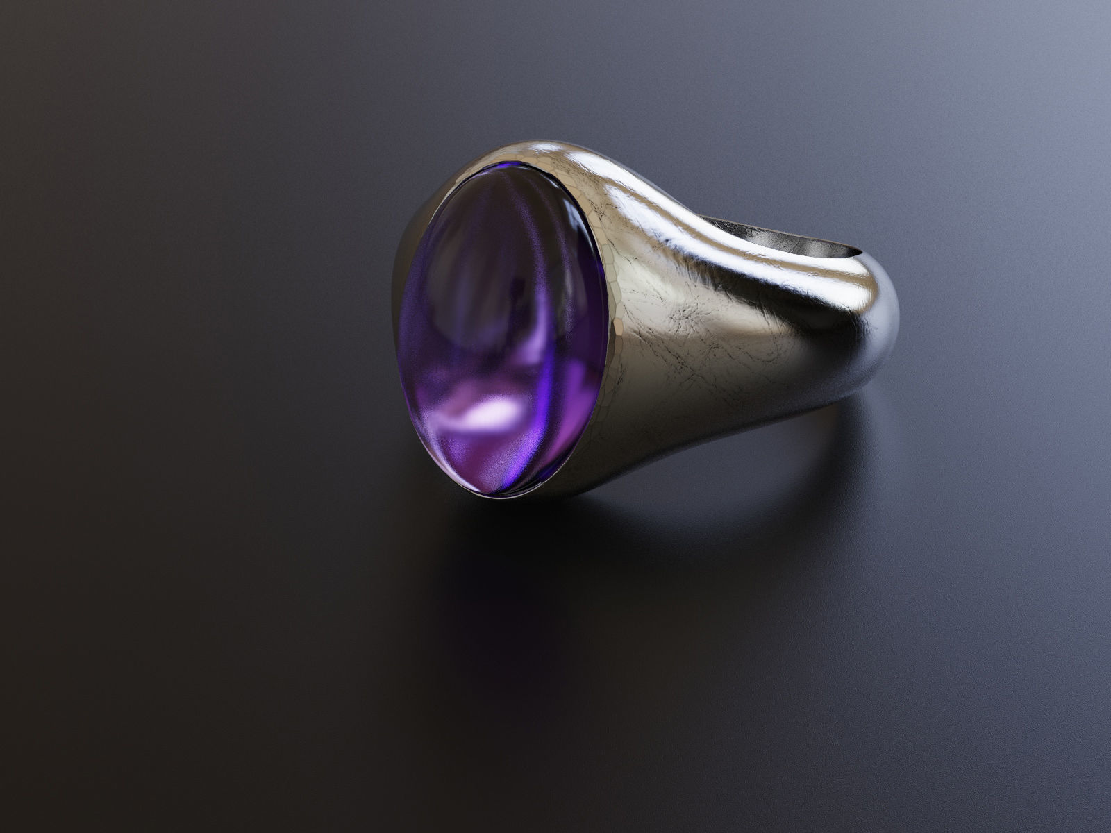 Bezel ring for the cabochon gem 15x10mm 3D print model_1