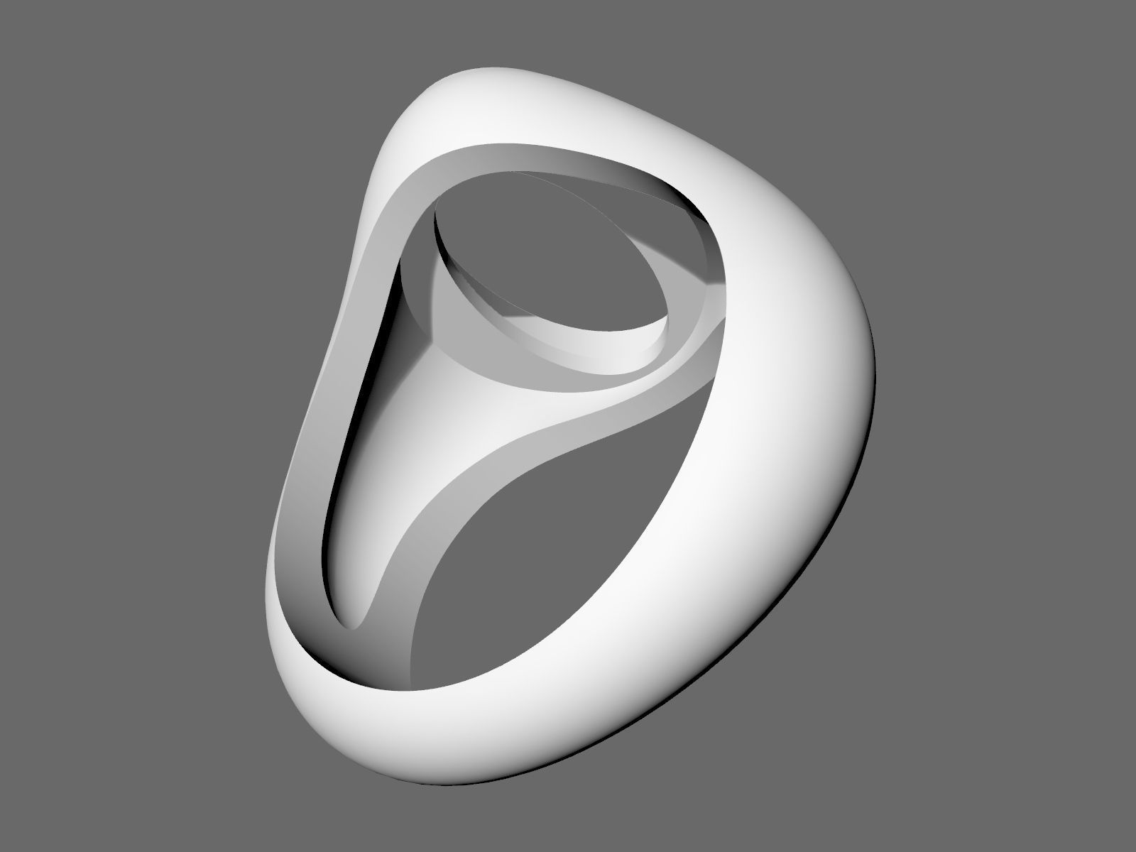 Bezel ring for the cabochon gem 15x10mm 3D print model_11