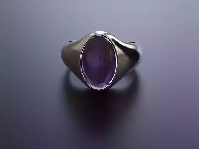 Bezel ring for the cabochon gem 15x10mm 3D print model