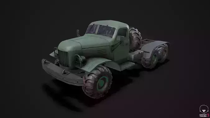 Gameready russian military truck 6X6 Low-poly 3D model