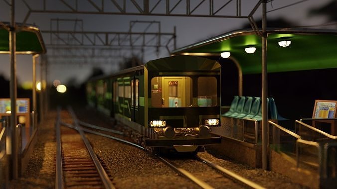 Dusk Train 3D model