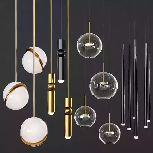 Pendant lights set 039 3D model