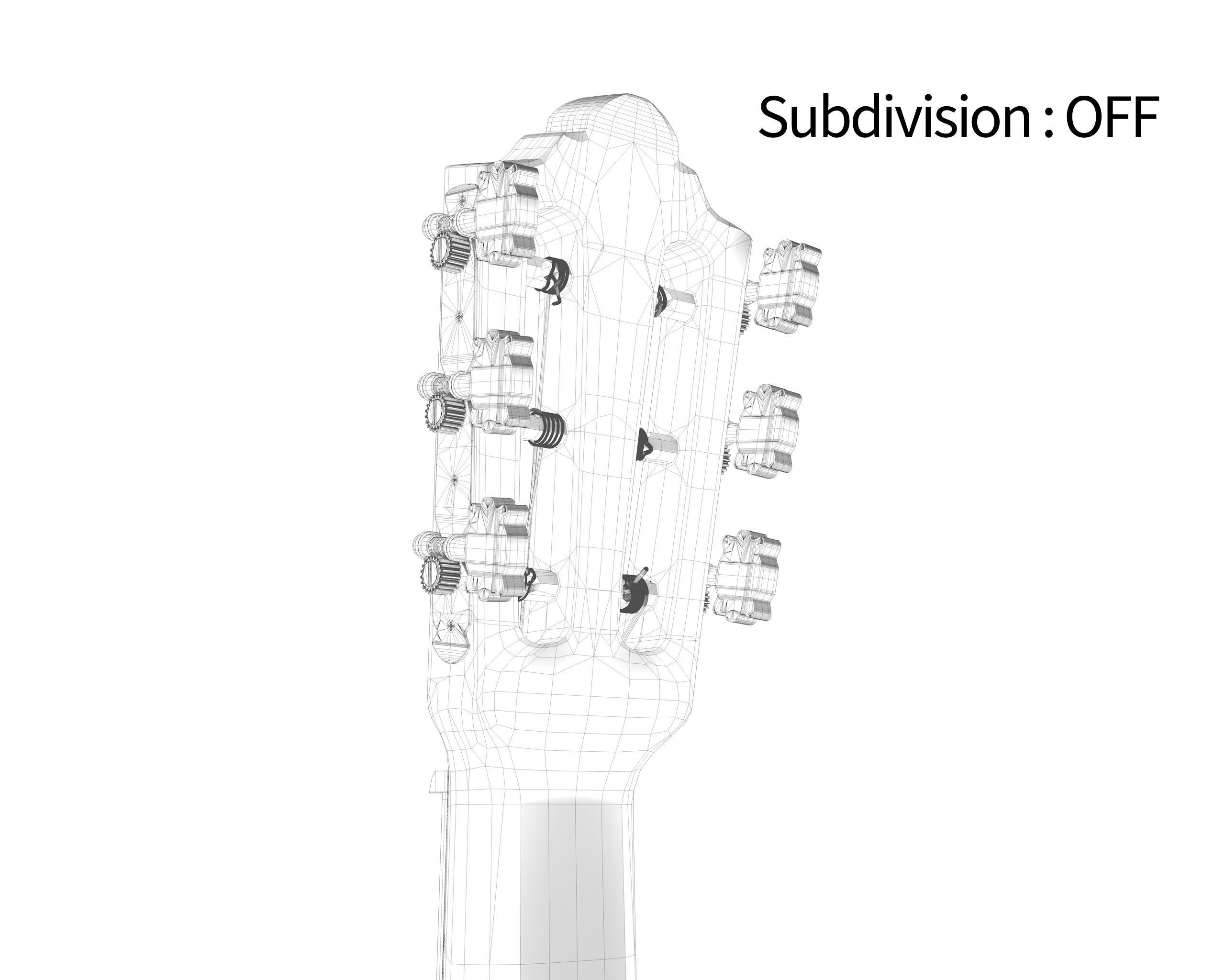 Black Classic Guitar Low-poly 3D model_24
