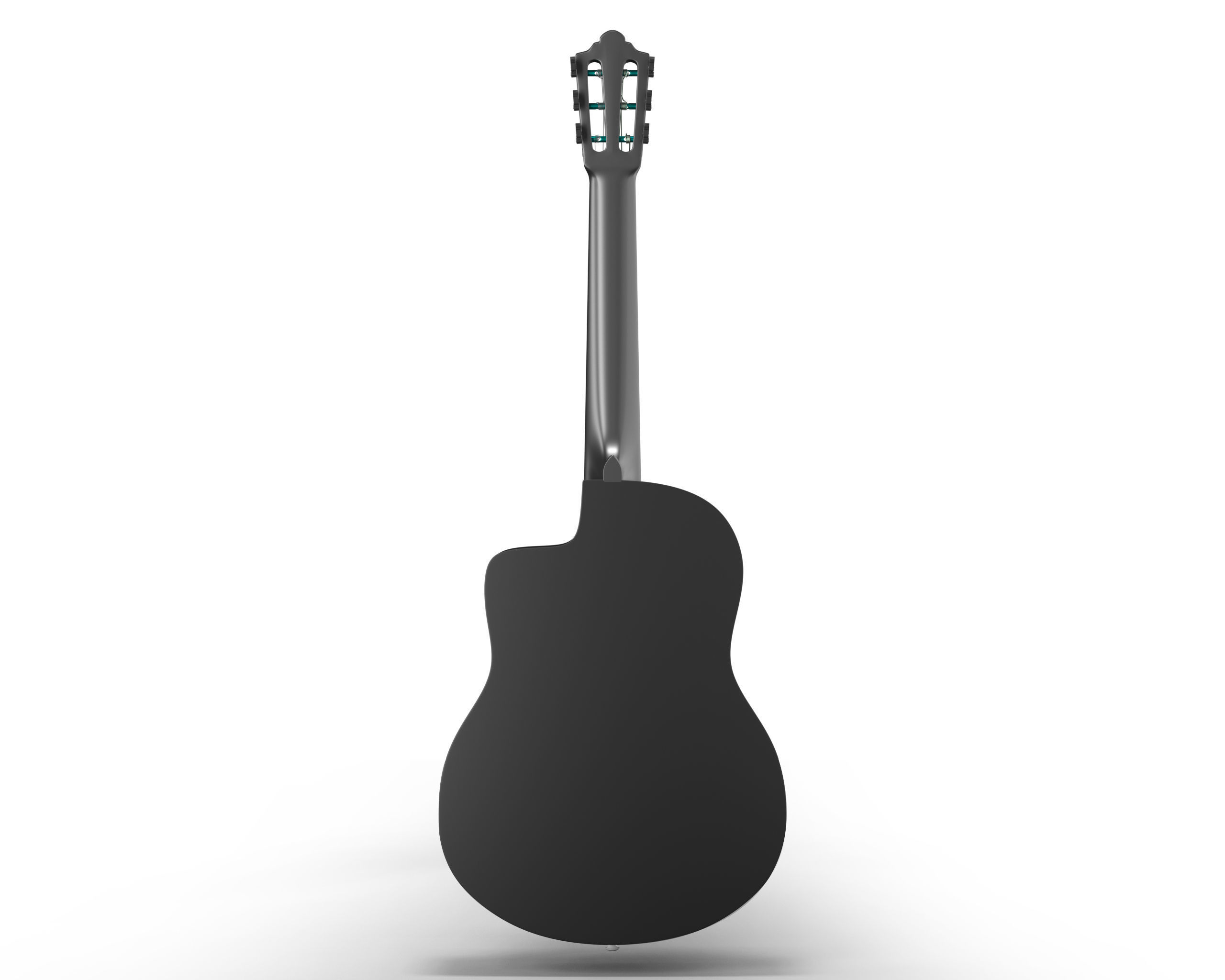 Black Classic Guitar Low-poly 3D model_4