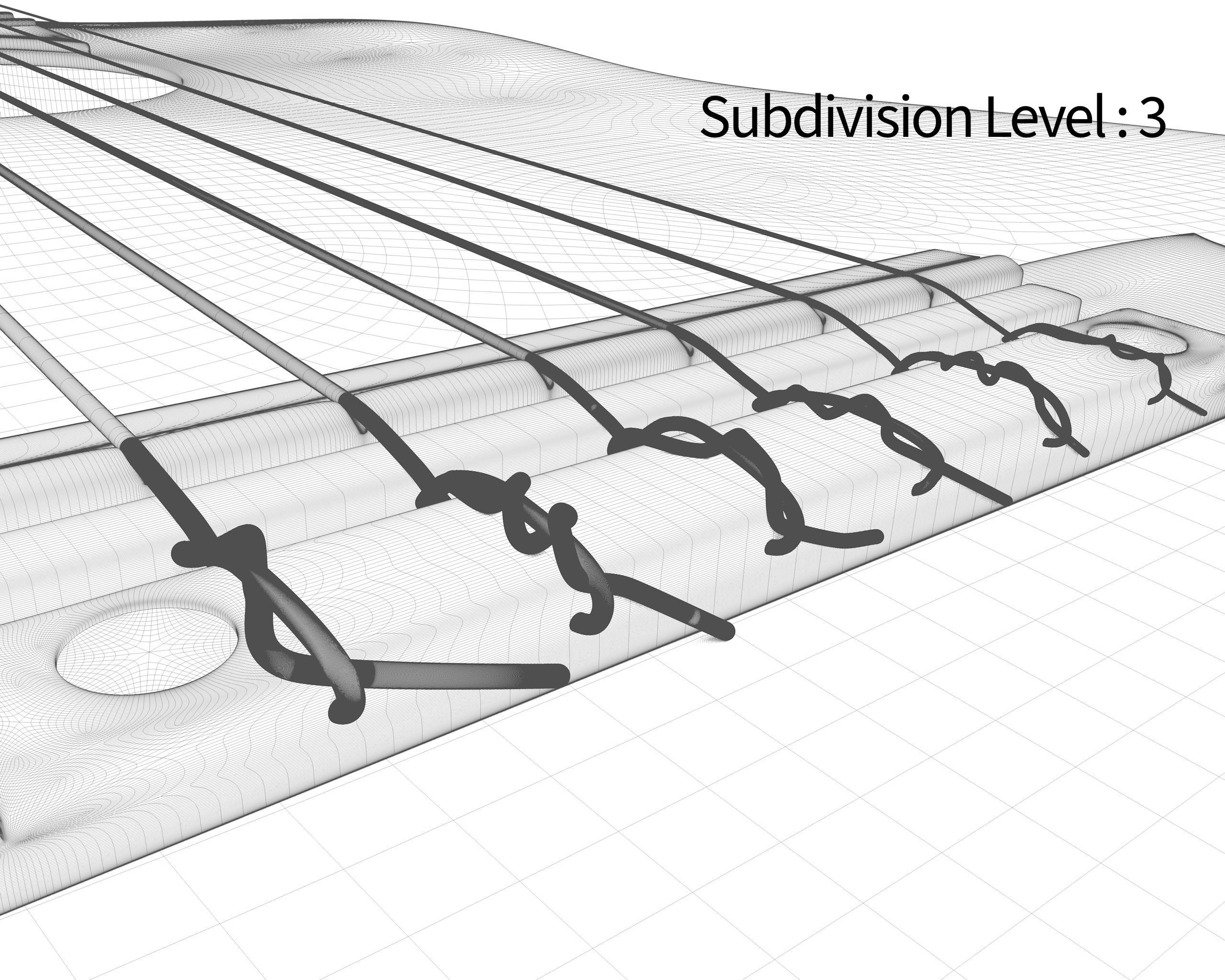 Black Classic Guitar Low-poly 3D model_32