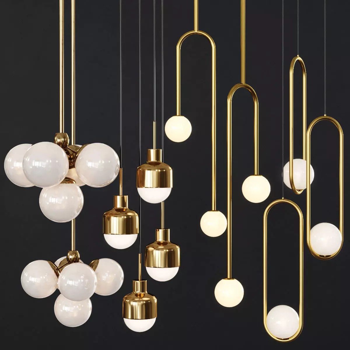 Pendant lights set 042 3D model_0