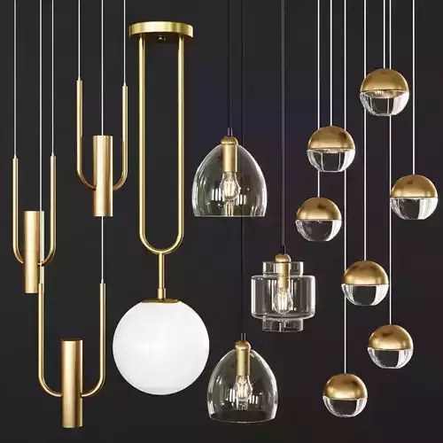 Pendant lights set 043 3D model