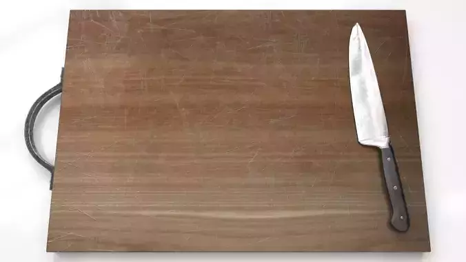 Cutting Board and Knife